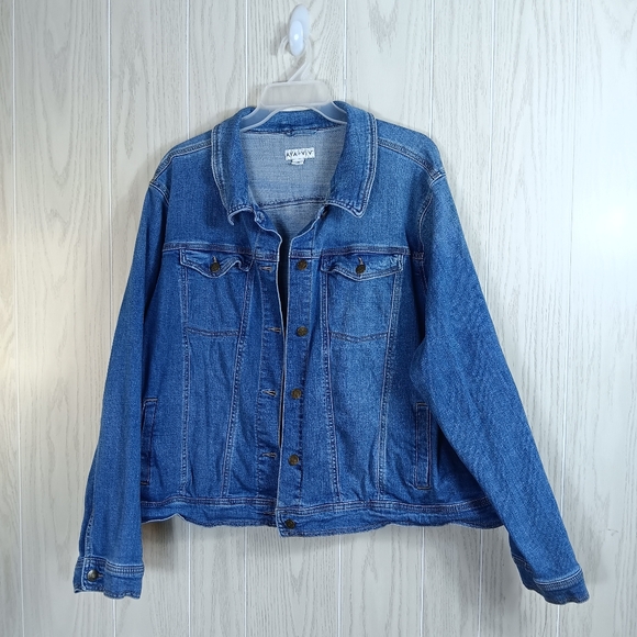 AVA and VIV size 4X denim Jean jacket blue - Picture 2 of 13